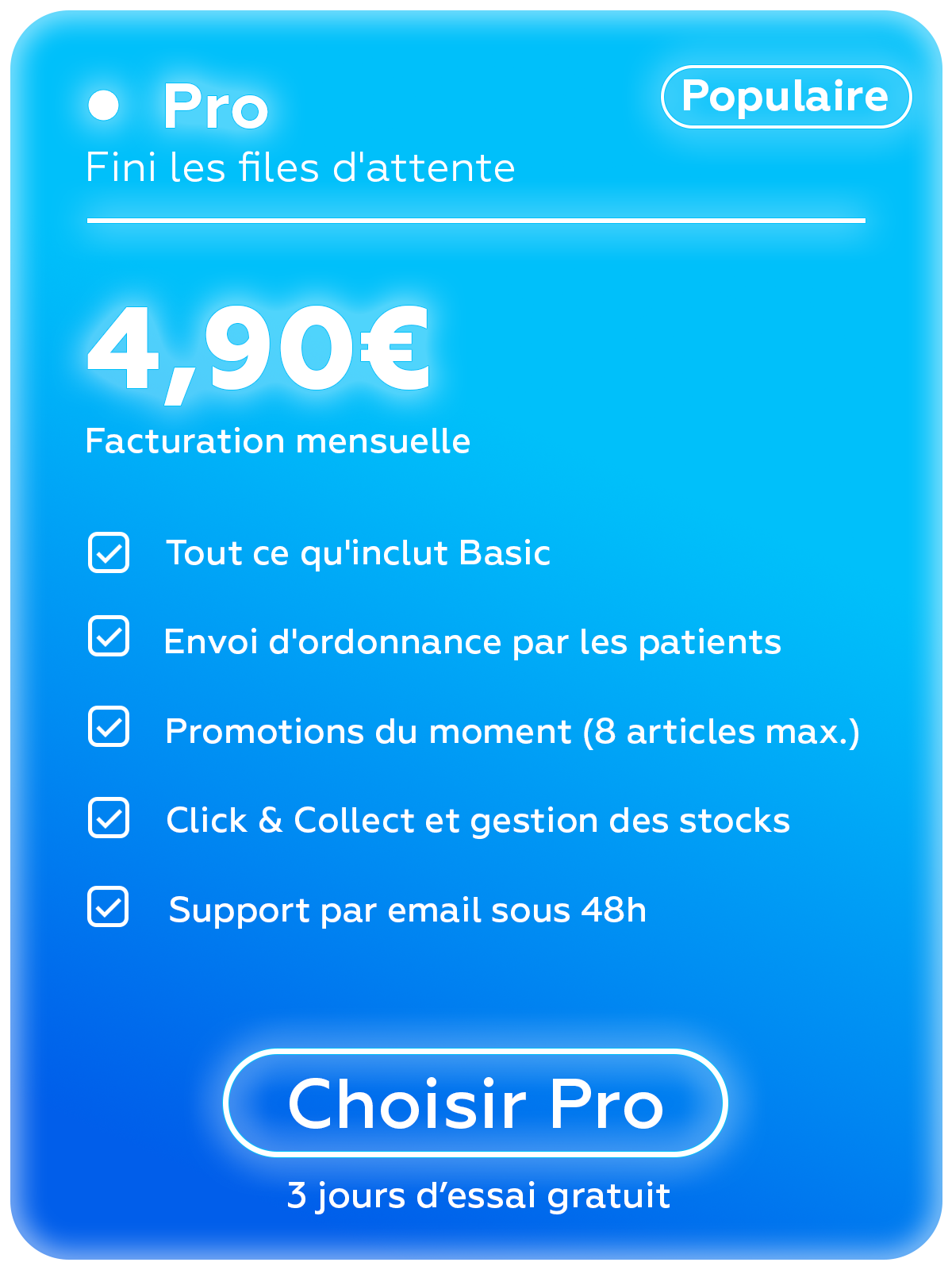 Offre Pro SwiftyPharm — 4,90€/mois — ordonnances en ligne